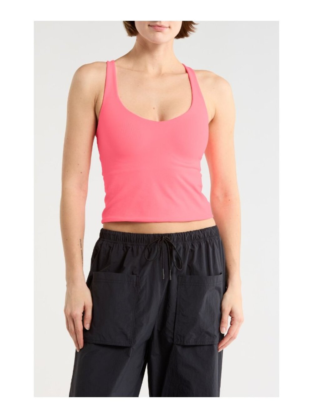 NWT FREE PEOPLE MOVEMENT Good Karma Sculpt Tank Just Peachy Size S